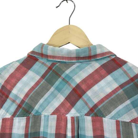 Tribal Brand Large Button Flannel Shirt Plaid Long Sleeve Roll Tabs Womens - Picture 15 of 16